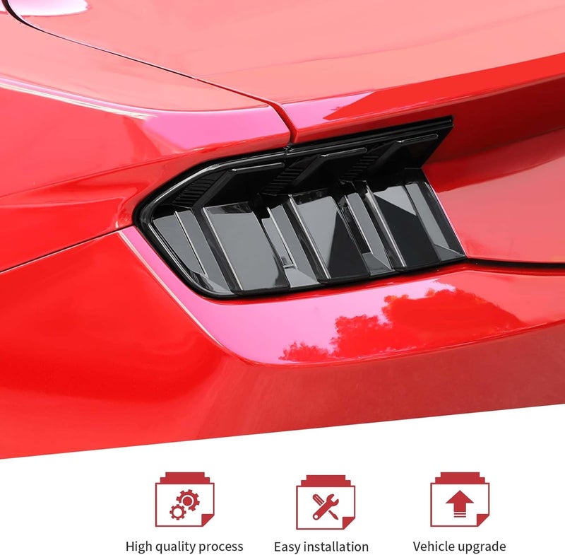 JeCar Smoked Tail Light Cover Trim Guards for 2024+ Ford Mustang - Image 2